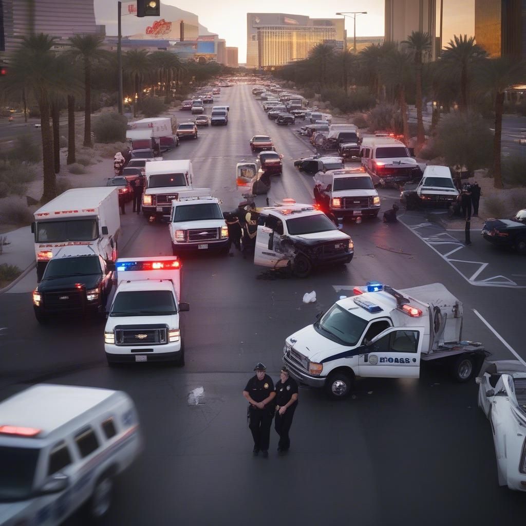 Car Accident Scene in Las Vegas